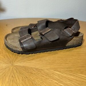 Birkenstock Milano Brown Leather Sandals – Size 42 (US 9)